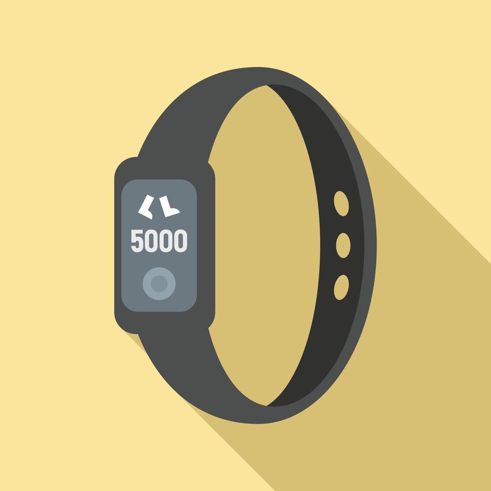 Heart rate smartwatch icon, flat style vector