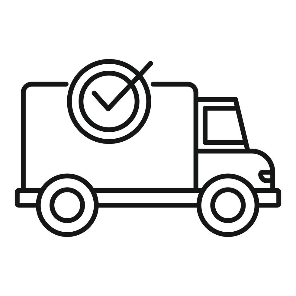 Finished delivery icon, outline style vector