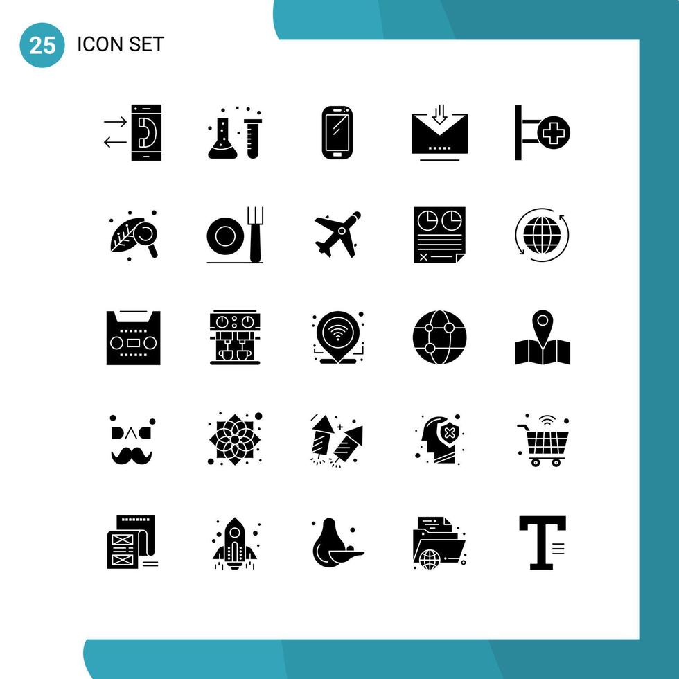 Stock Vector Icon Pack of 25 Line Signs and Symbols for letter download chemical lab samsung mobile Editable Vector Design Elements