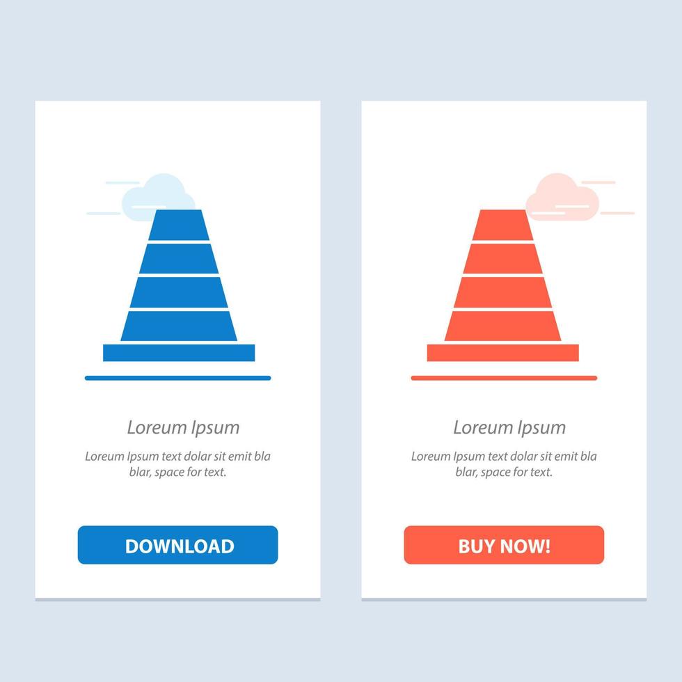Cone Construction Tool  Blue and Red Download and Buy Now web Widget Card Template vector