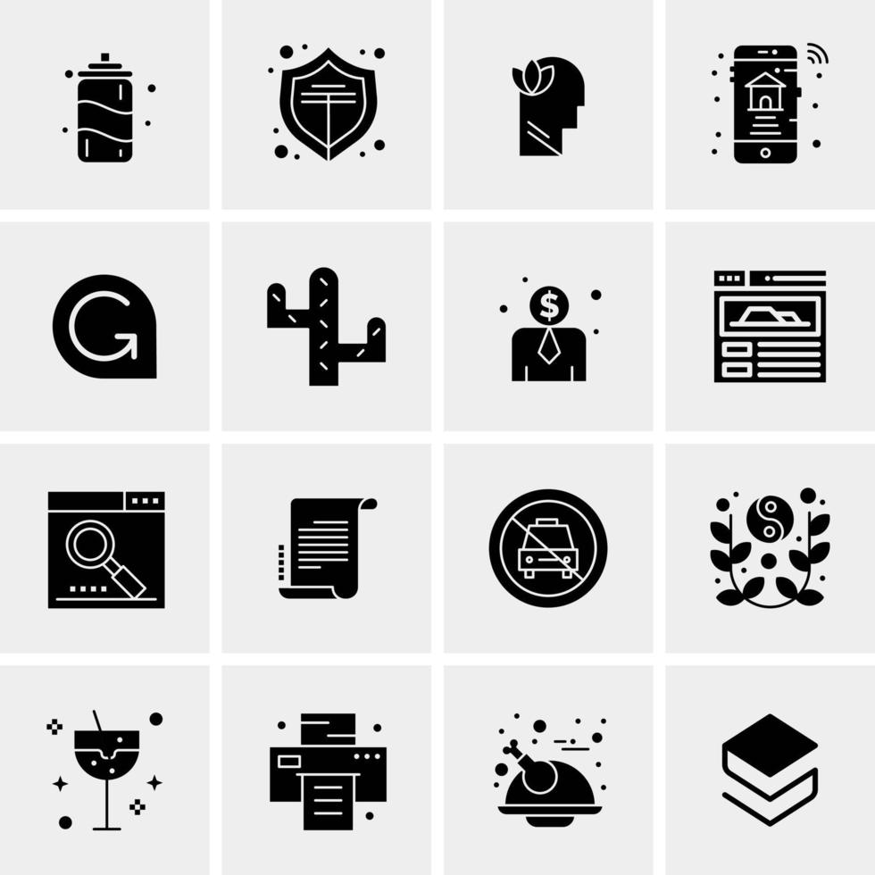 16 iconos de negocios universales vector ilustración de icono creativo para usar en proyectos relacionados con la web y dispositivos móviles