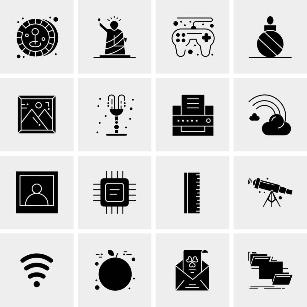 16 iconos de negocios universales vector ilustración de icono creativo para usar en proyectos relacionados con la web y dispositivos móviles