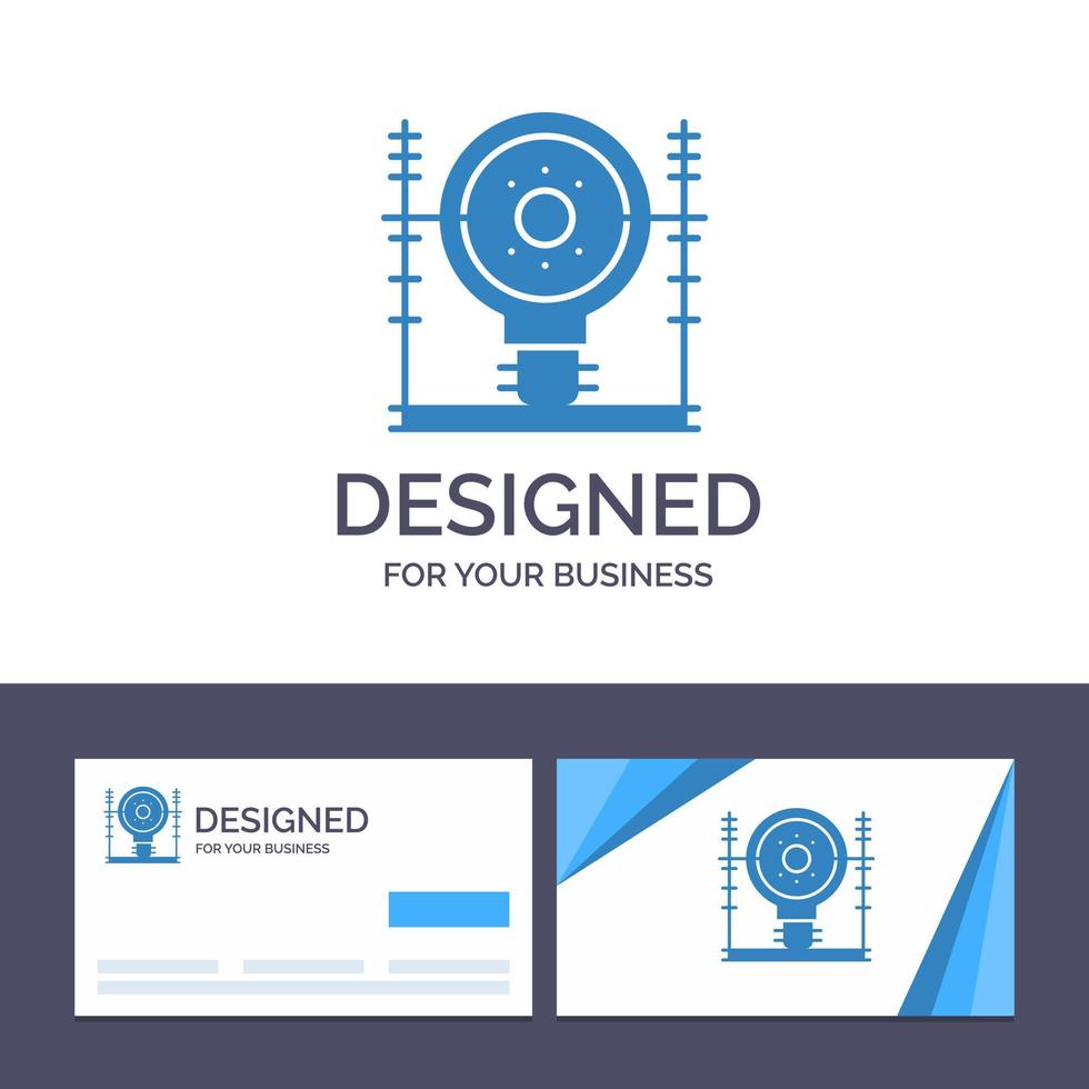 la tarjeta de visita creativa y la plantilla de logotipo definen la ilustración del vector de energía de generación de ingeniería energética