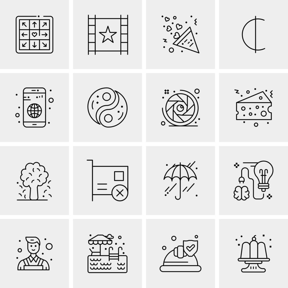 16 iconos de negocios universales vector ilustración de icono creativo para usar en proyectos relacionados con la web y dispositivos móviles