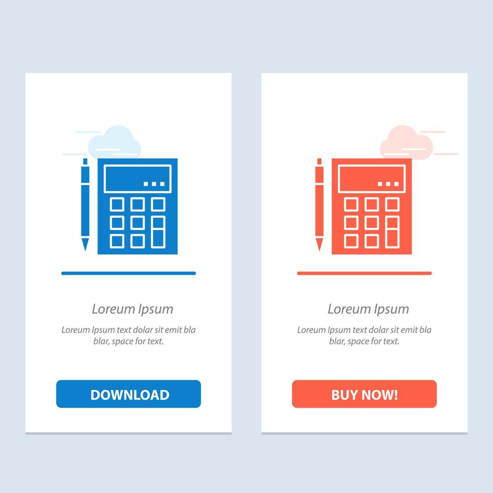 Accounting Account Calculate Calculation Calculator Financial Math  Blue and Red Download and Buy Now web Widget Card Template vector