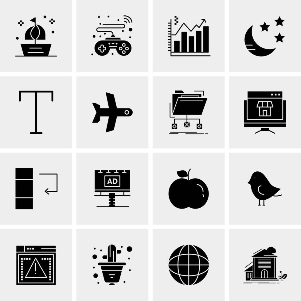 16 iconos de negocios universales vector ilustración de icono creativo para usar en proyectos relacionados con la web y dispositivos móviles