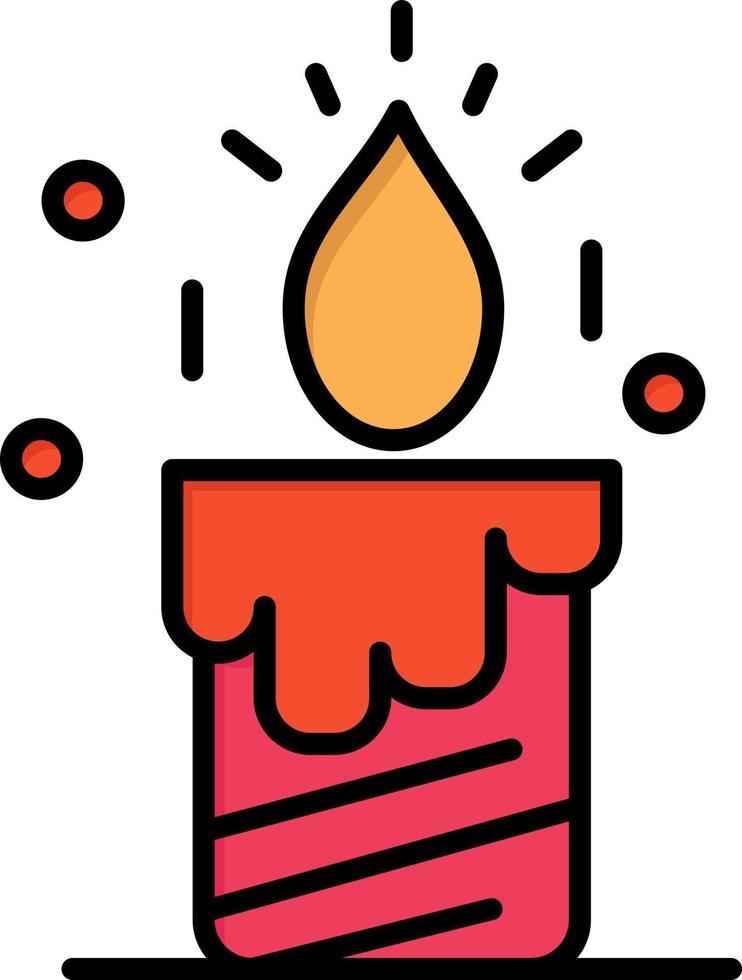 Candle Light Wedding Love Flat Color Icon Vector icon banner Template