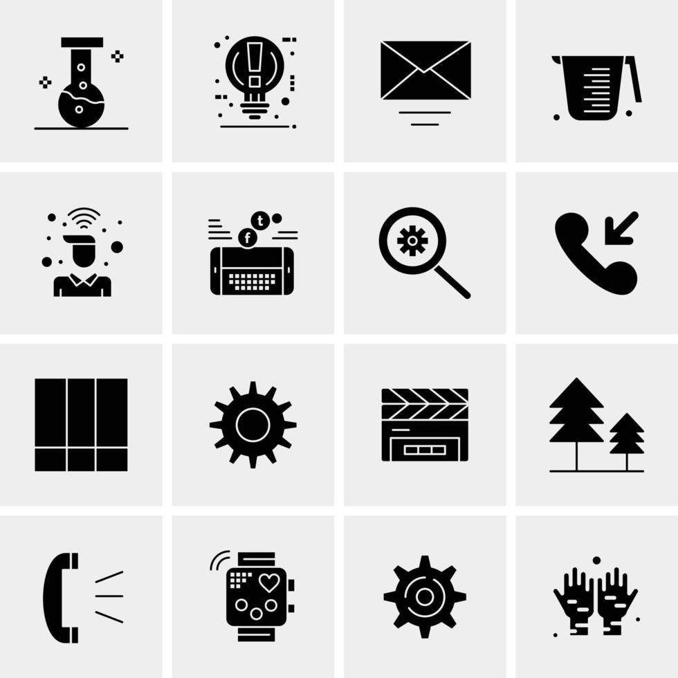 16 iconos de negocios universales vector ilustración de icono creativo para usar en proyectos relacionados con la web y dispositivos móviles