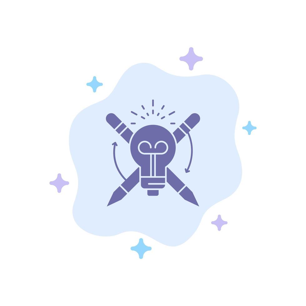 Success Bulb Light Focus  Blue Icon on Abstract Cloud Background vector