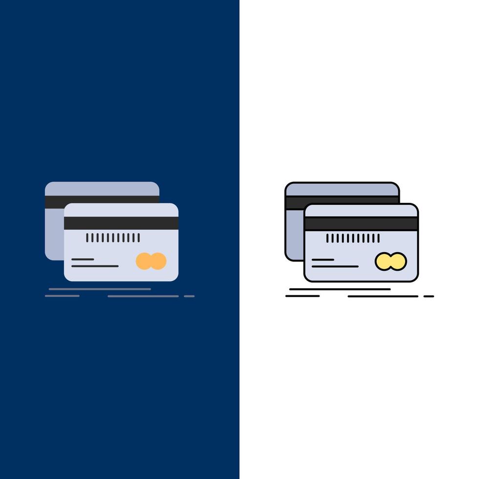 Banking card credit debit finance Flat Color Icon Vector