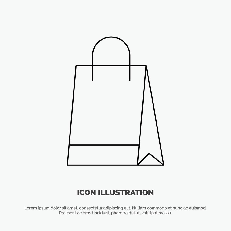 bolsa bolso compras comprar línea icono vector