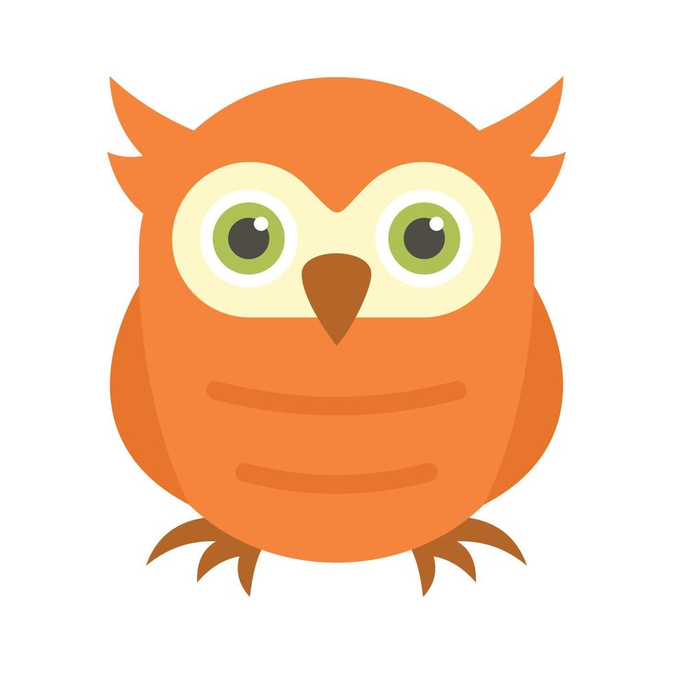 Happy owl icon, flat style vector