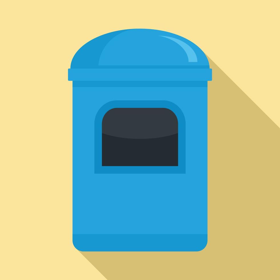 icono de caja de basura, estilo plano vector