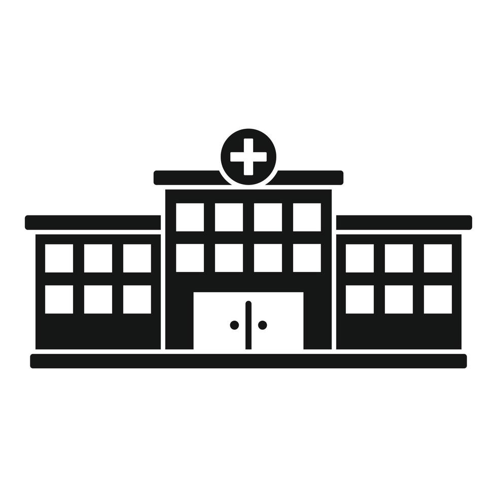 icono del edificio del hospital, estilo simple vector