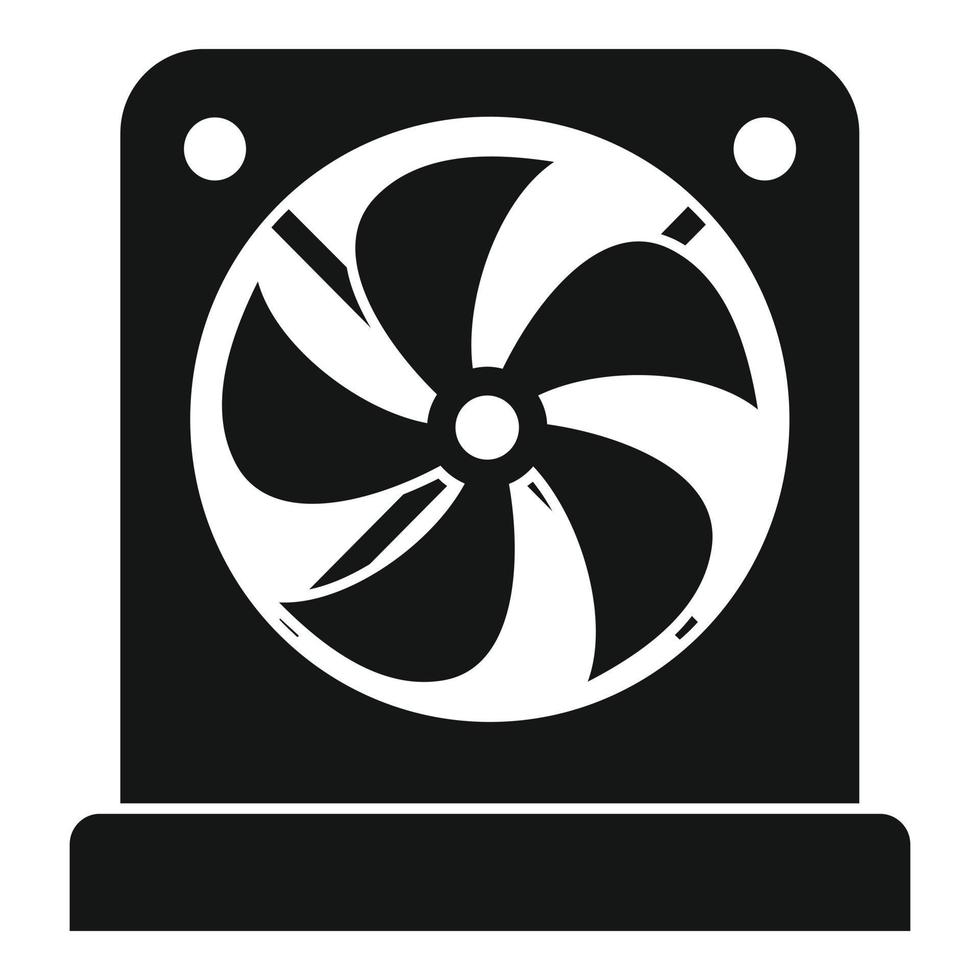 Pc case fan icon, simple style vector