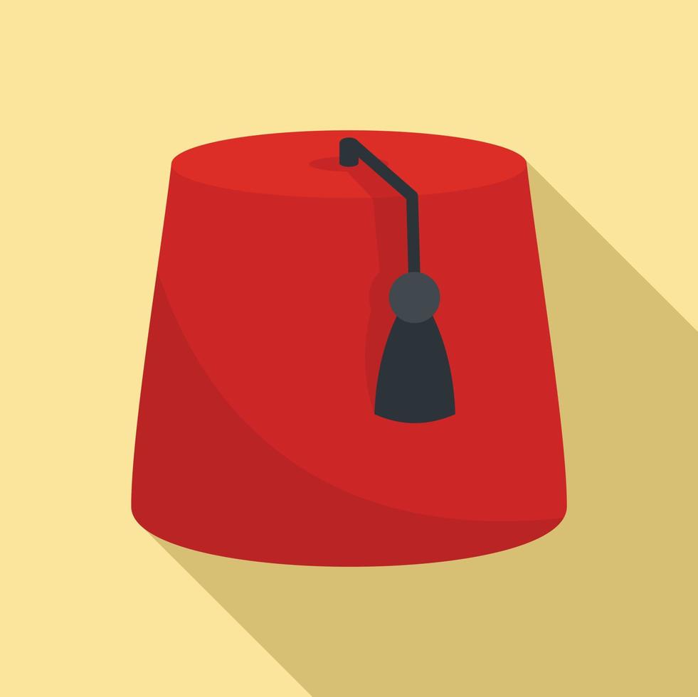 Turkish hat icon, flat style vector