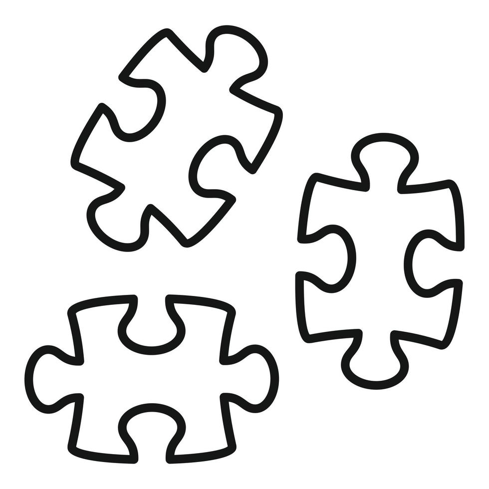 Jigsaw icon, outline style vector