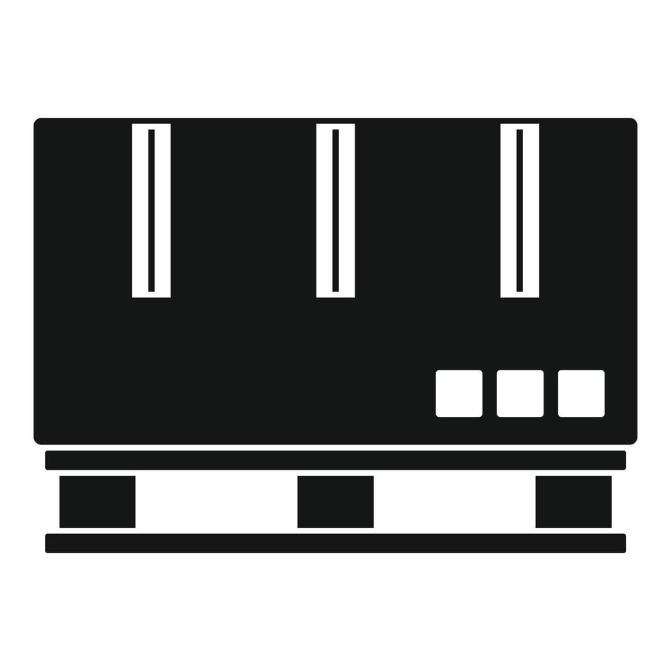 Carrier box pallete icon, simple style vector