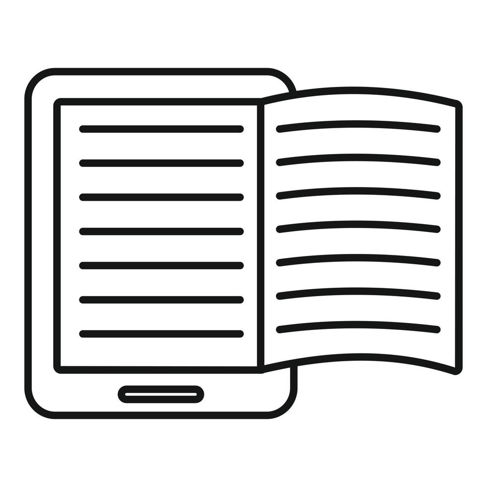 Magazine ebook icon, outline style vector