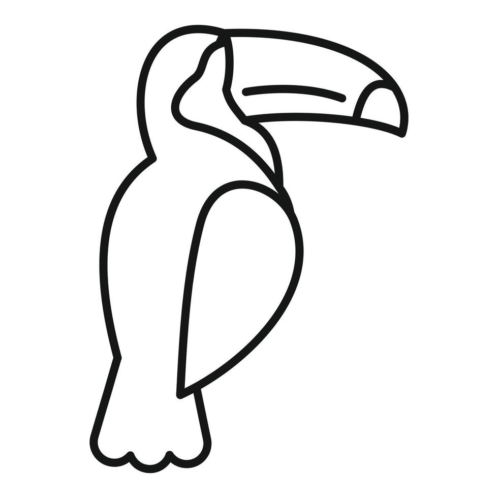 Tucan icon, outline style vector