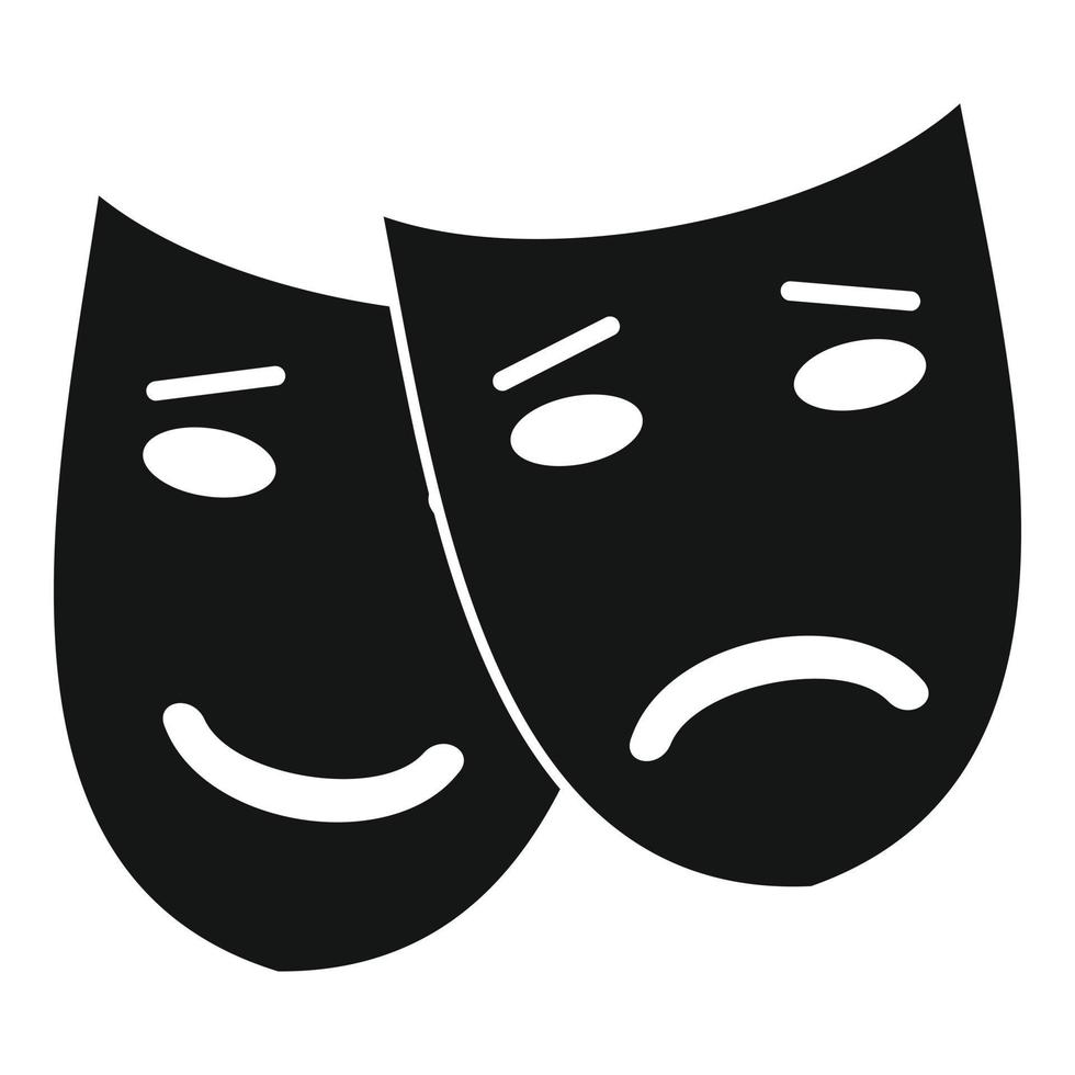icono de máscara de trastorno bipolar, estilo simple vector