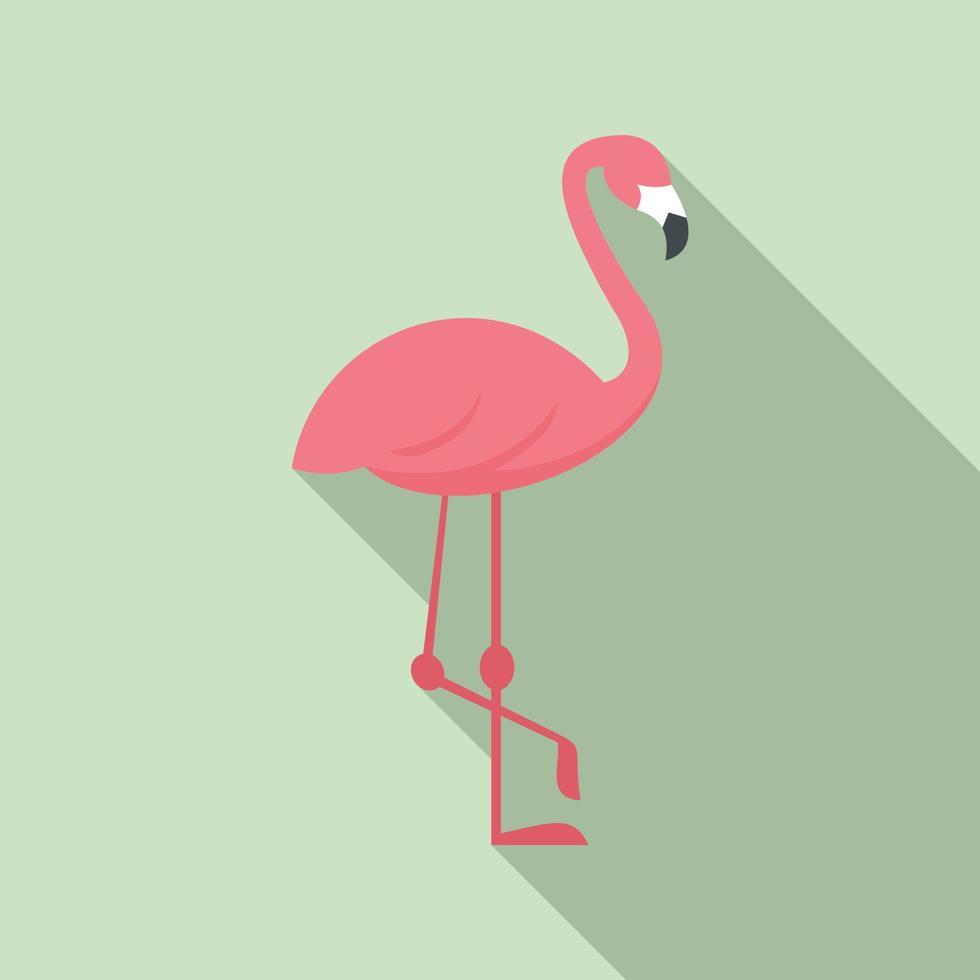 Pink flamingo icon, flat style vector