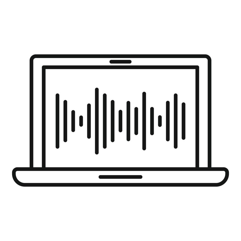 Notebook screen recording icon, outline style vector