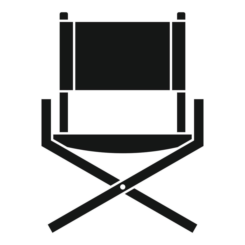 Folding textile chair icon, simple style vector