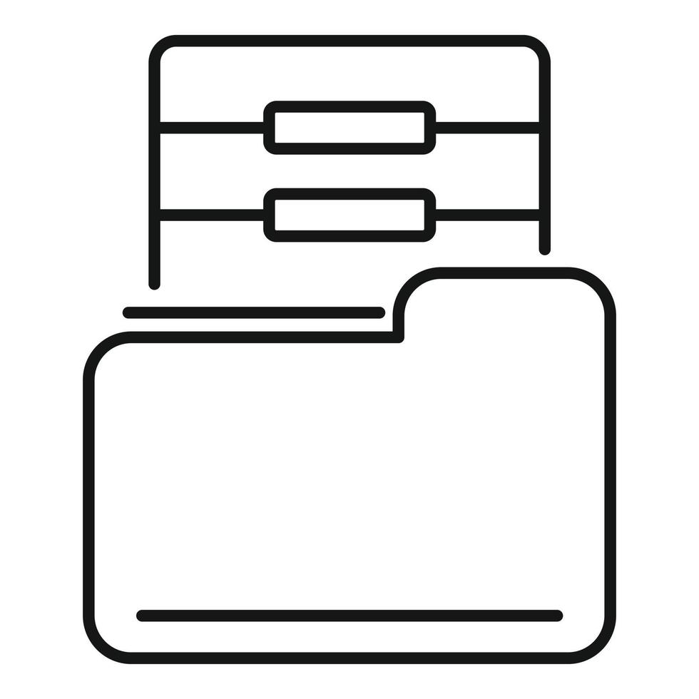 Computer file folder icon, outline style vector