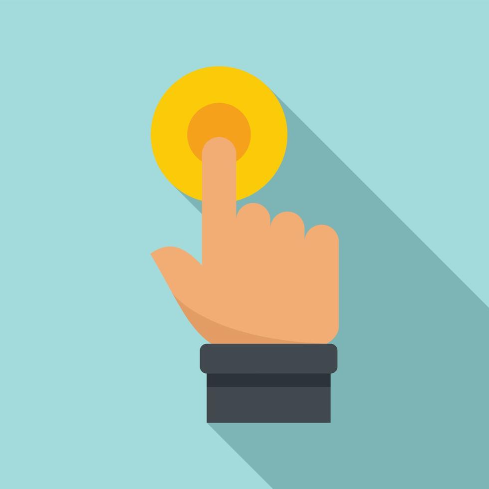 Request touch finger icon, flat style vector
