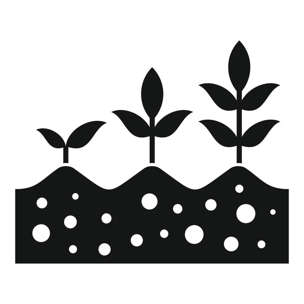 Plants in soil icon, simple style vector