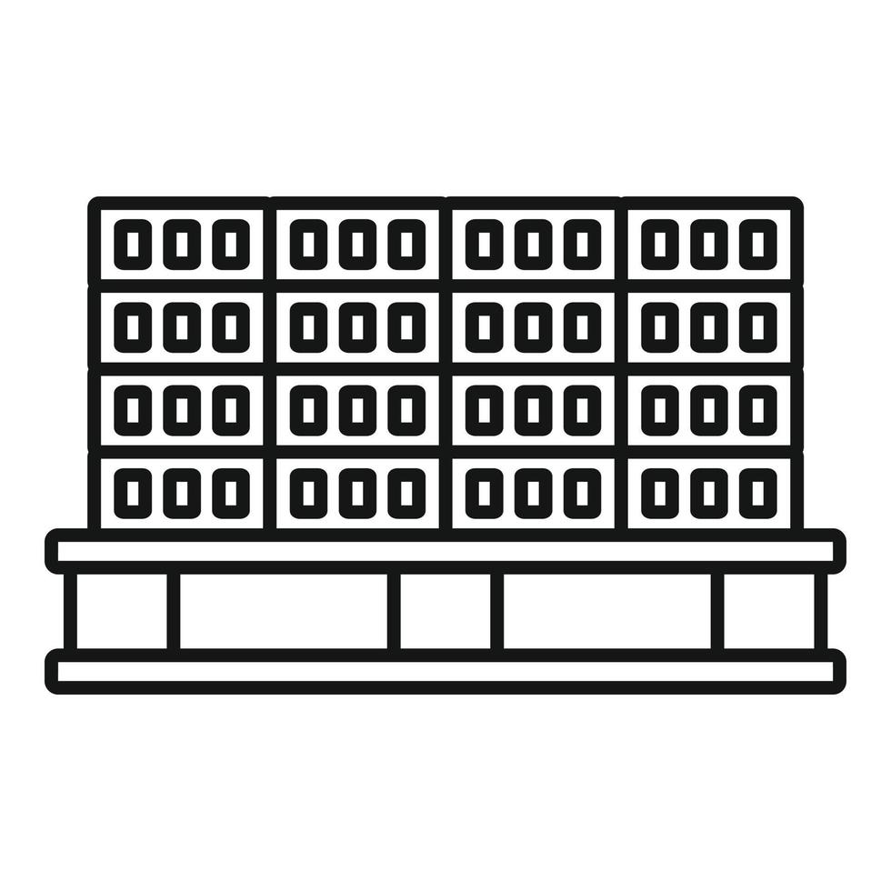 Bricks pallet icon, outline style vector
