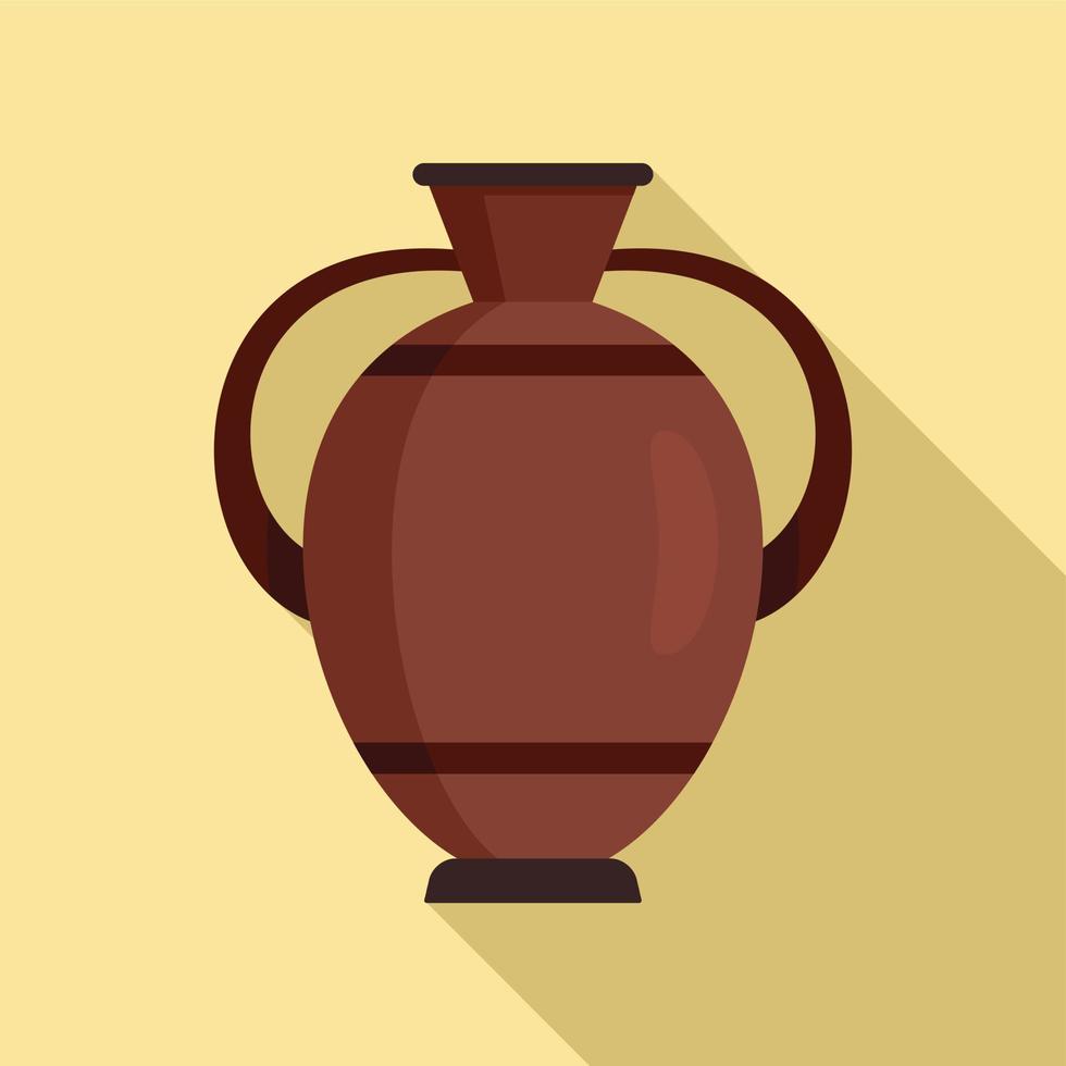 Greek water jug icon, flat style vector