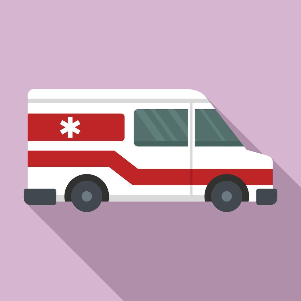 City ambulance icon, flat style vector