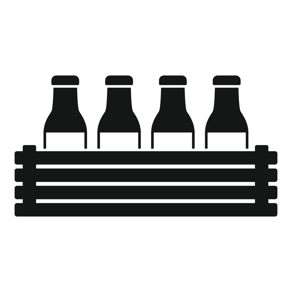 Milk bottle box icon, simple style vector