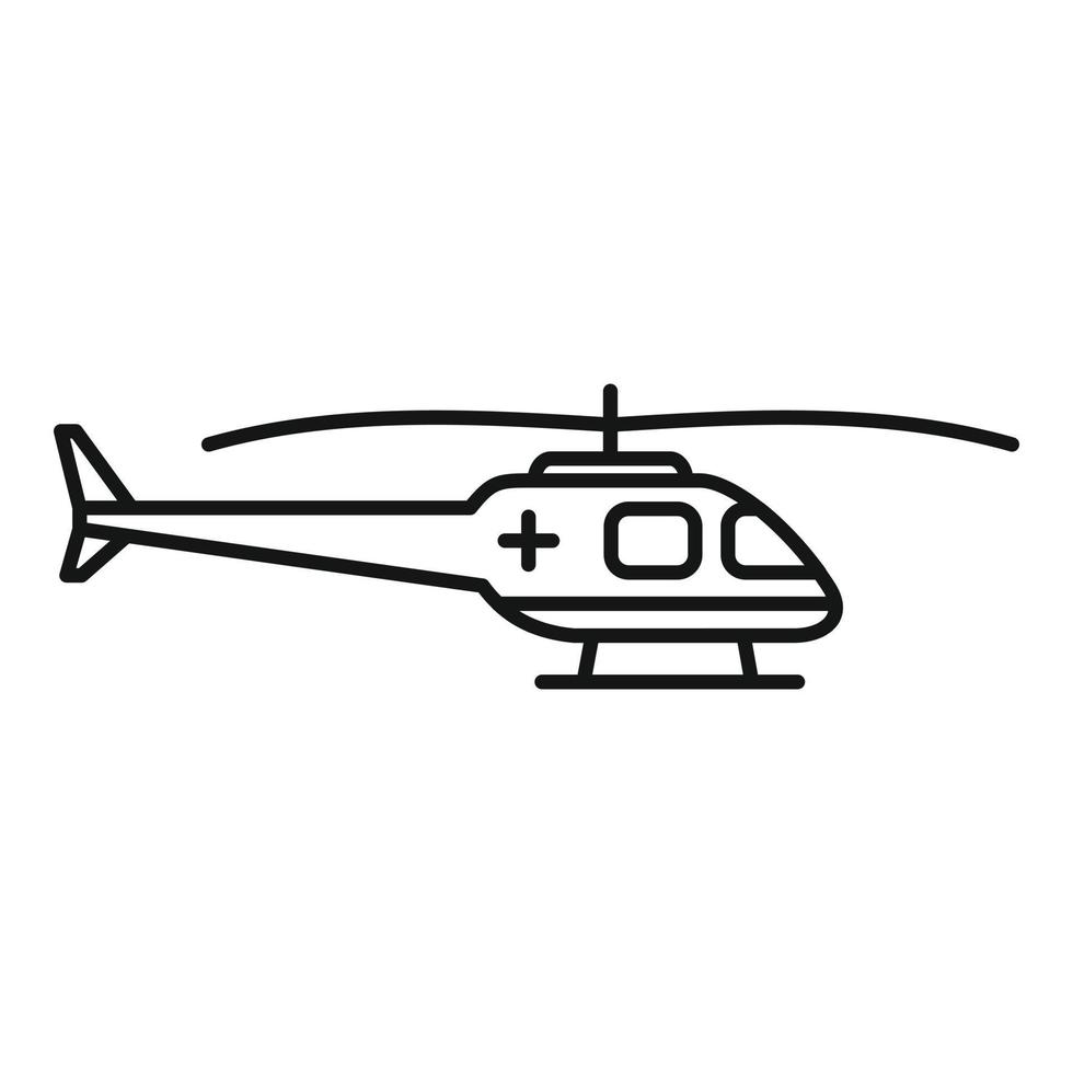 icono de helicóptero de rescate, estilo de contorno vector