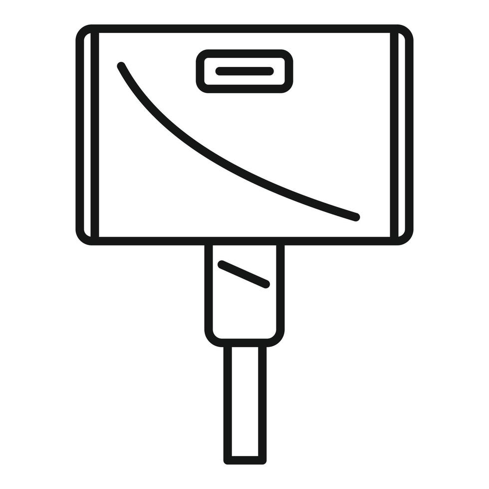 icono de adaptador ancho, estilo de esquema vector