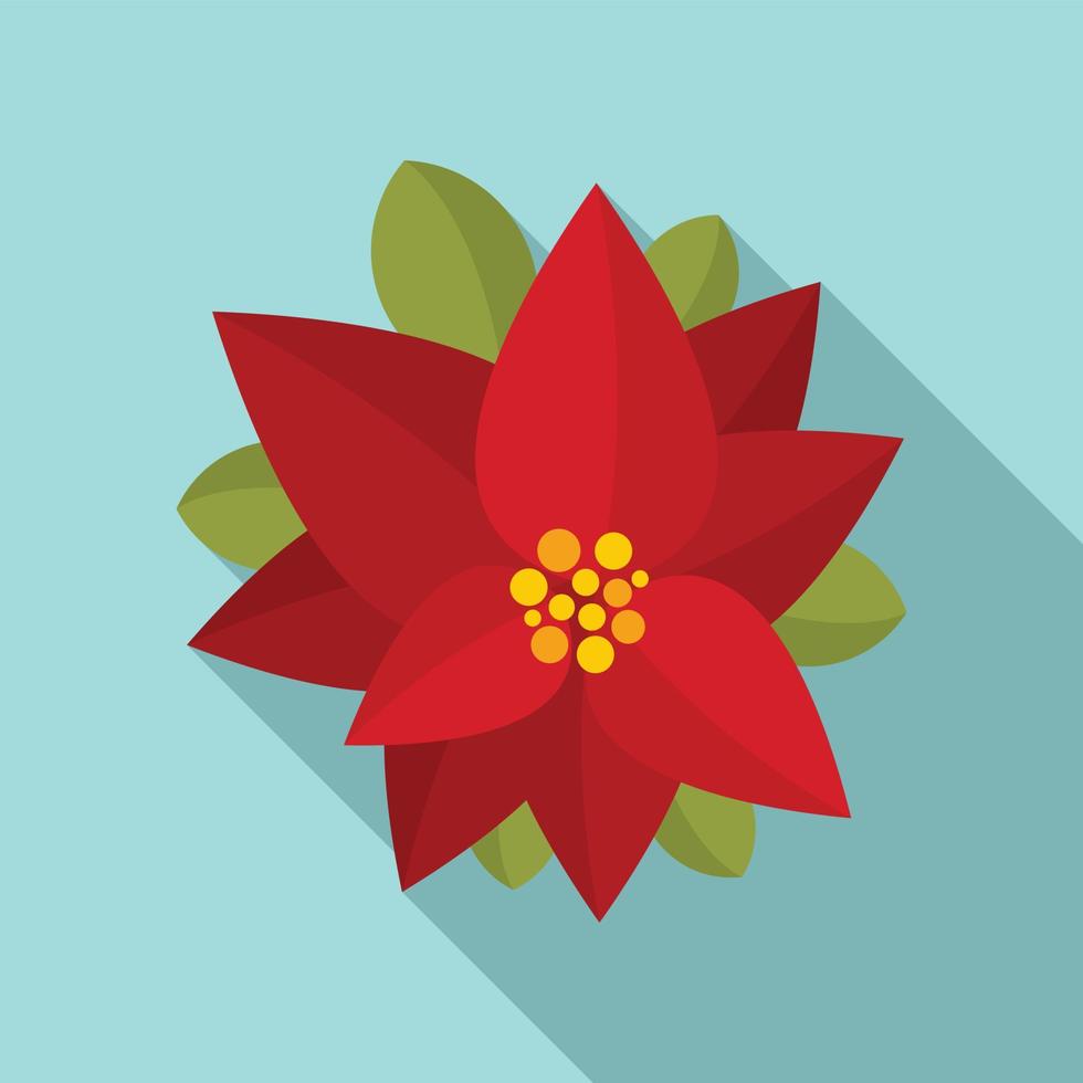 icono de flor de pascua de navidad, estilo plano vector