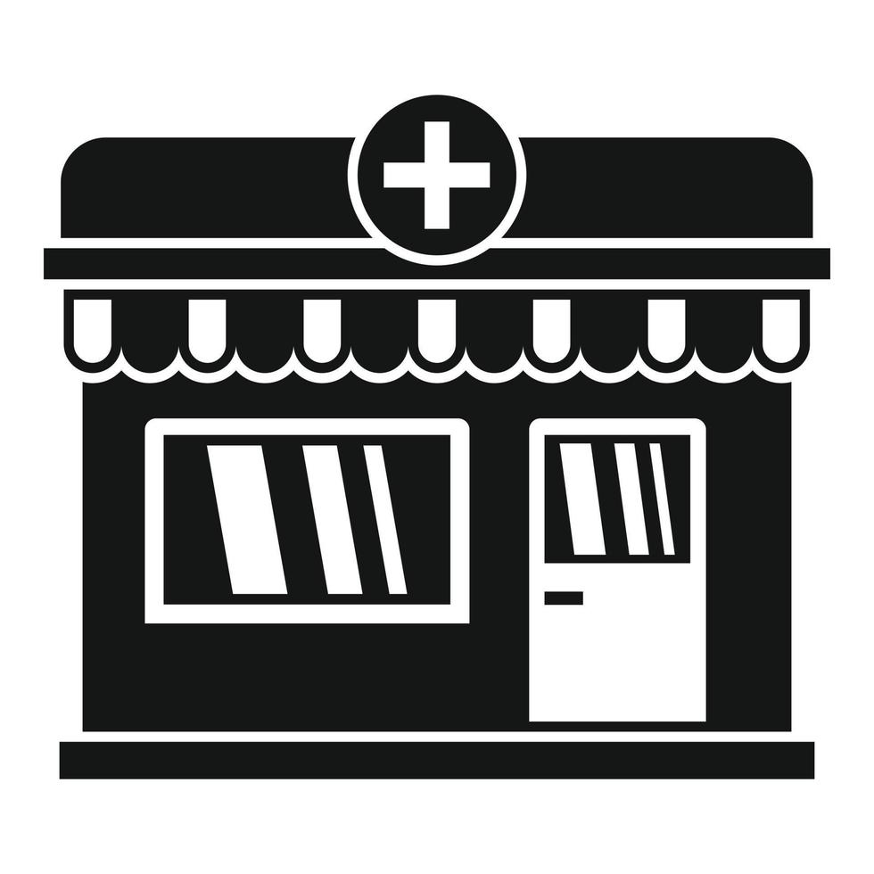 Street pharmacy shop icon, simple style vector