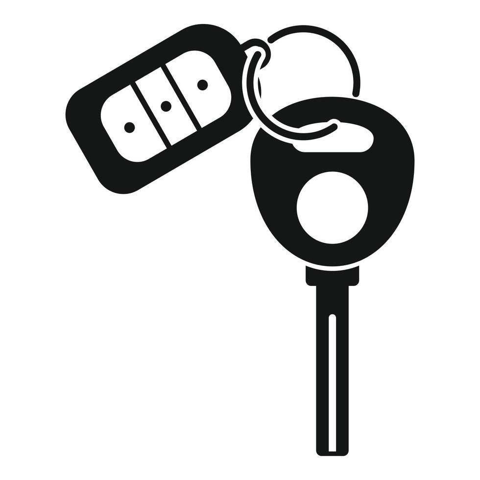 Auto alarm key icon, simple style vector