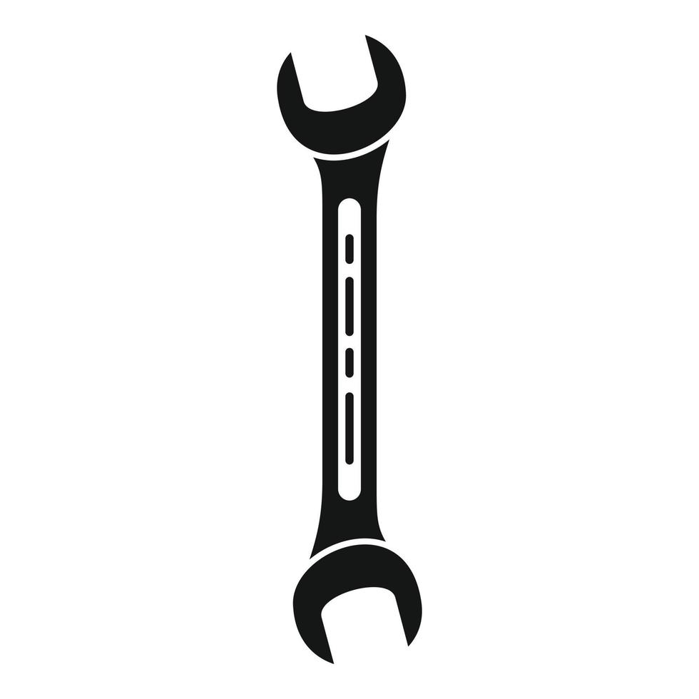 Metal wrench icon, simple style vector