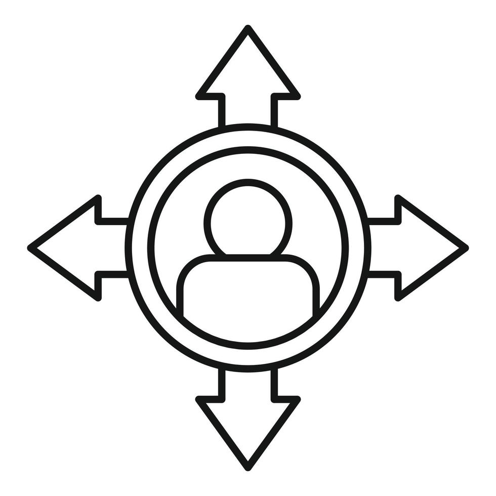 Man right decision icon, outline style vector