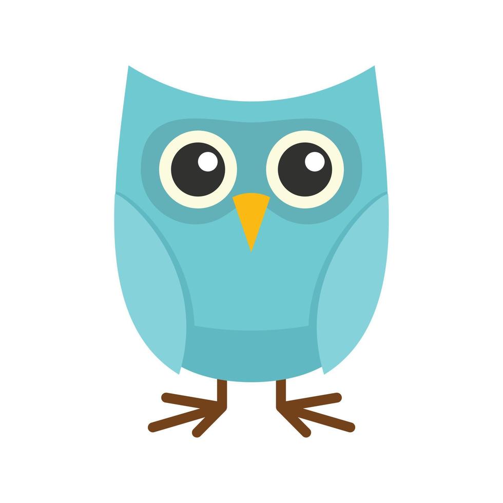 Cute owl icon, flat style vector