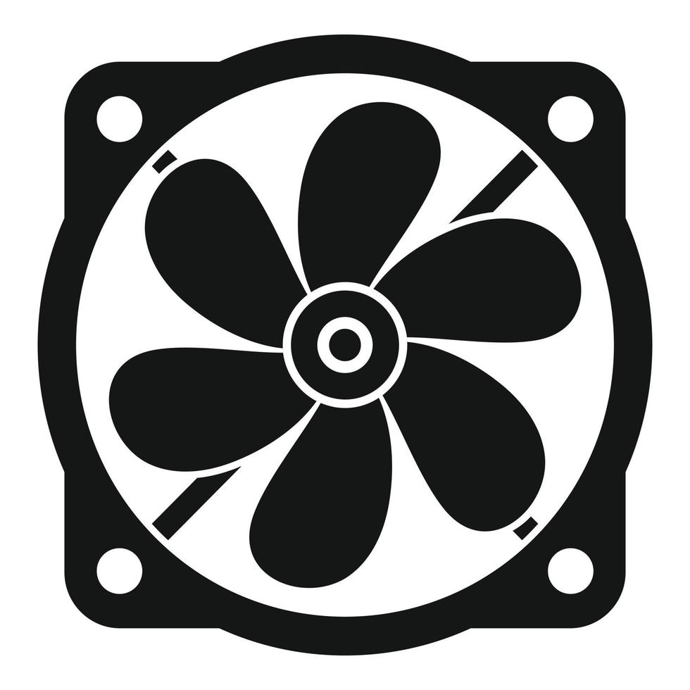 Computer fan icon, simple style vector