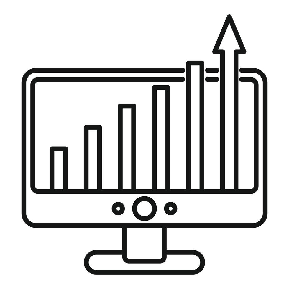Advertising monitor chart icon, outline style 14544791 Vector Art at ...