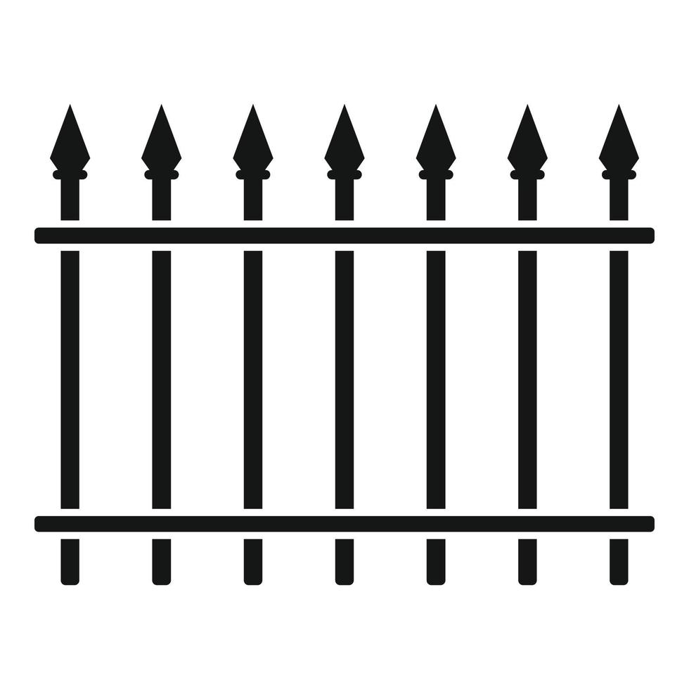 Village metal fence icon, simple style vector