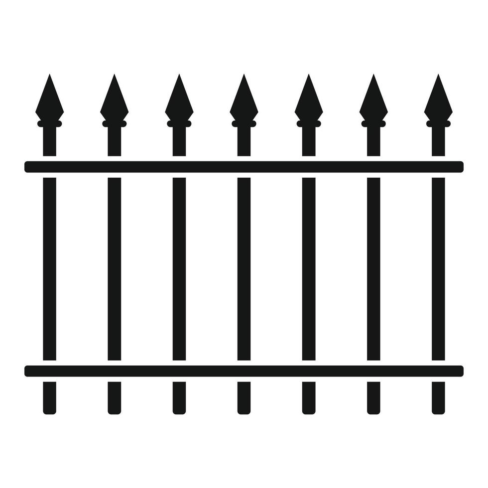 Village metal fence icon, simple style vector