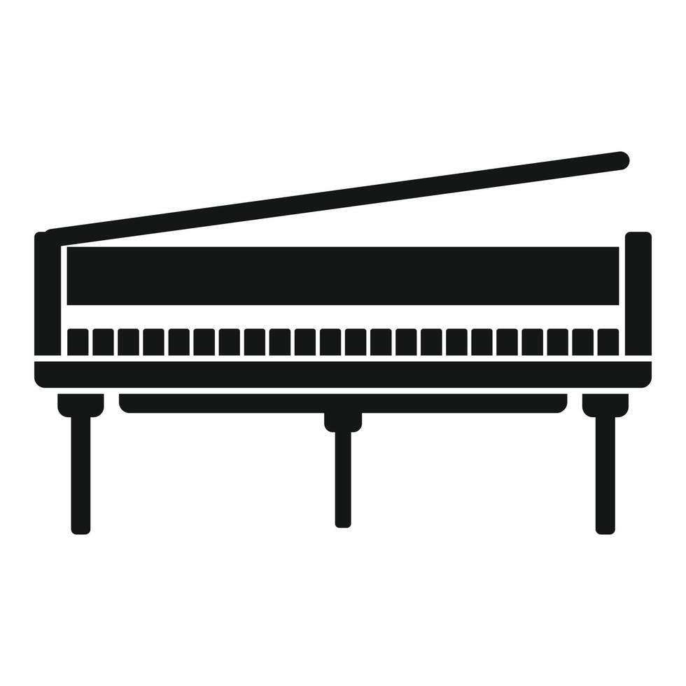 icono de piano de cola abierto, estilo simple vector