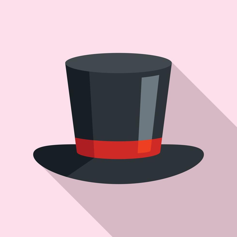 icono de sombrero de mago, estilo plano vector