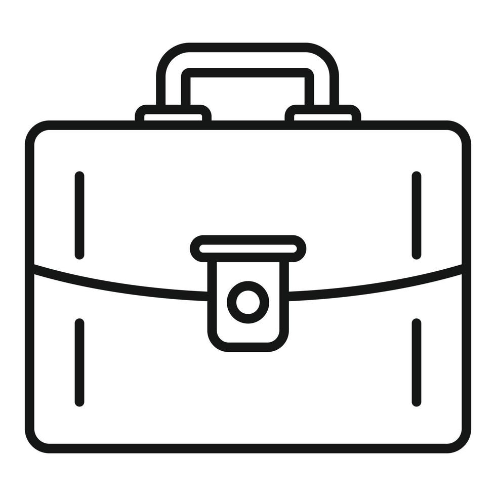 icono de bolsa de cuero, estilo de esquema vector